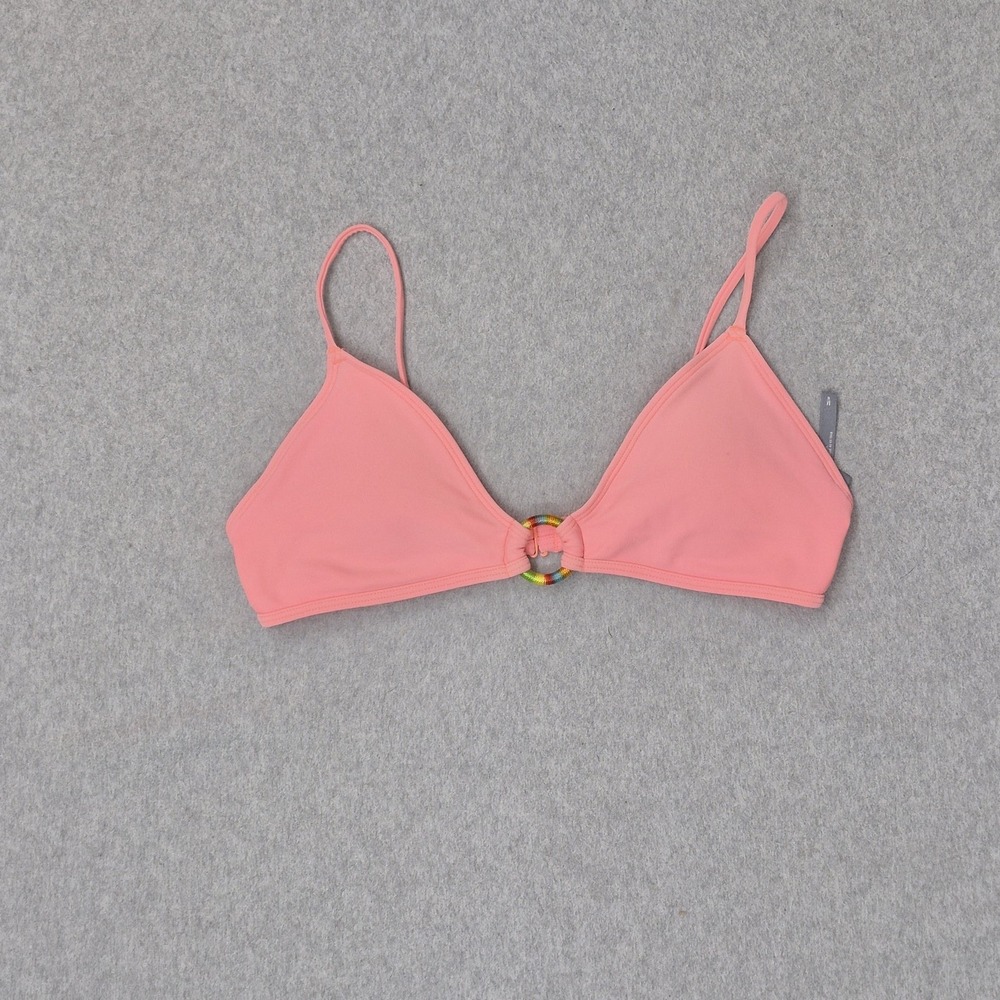 Aerie Women Swimwear Medium Pink Triangle Top Wireless Strap Buckle